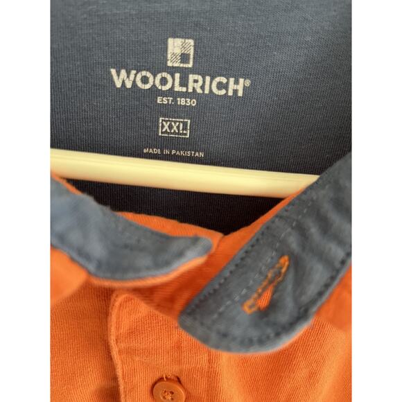 Woolrich Mens Polo Shirt XXL Orange Cotton Active Casual Golf - Picture 2 of 5